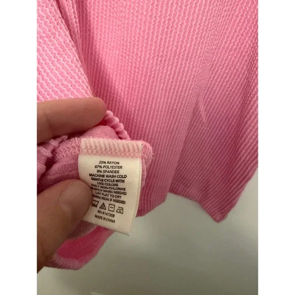 Simply Southern Urban Ribbed Knit Ruffled Sleeve Top – Blush – Size Medium –NWT - Picture 5 of 5